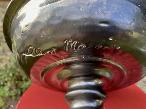 Magnifique coupe céramique, signée jean marais, émaillée noire