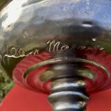 Magnificent ceramic bowl, signed jean marais, black enamel