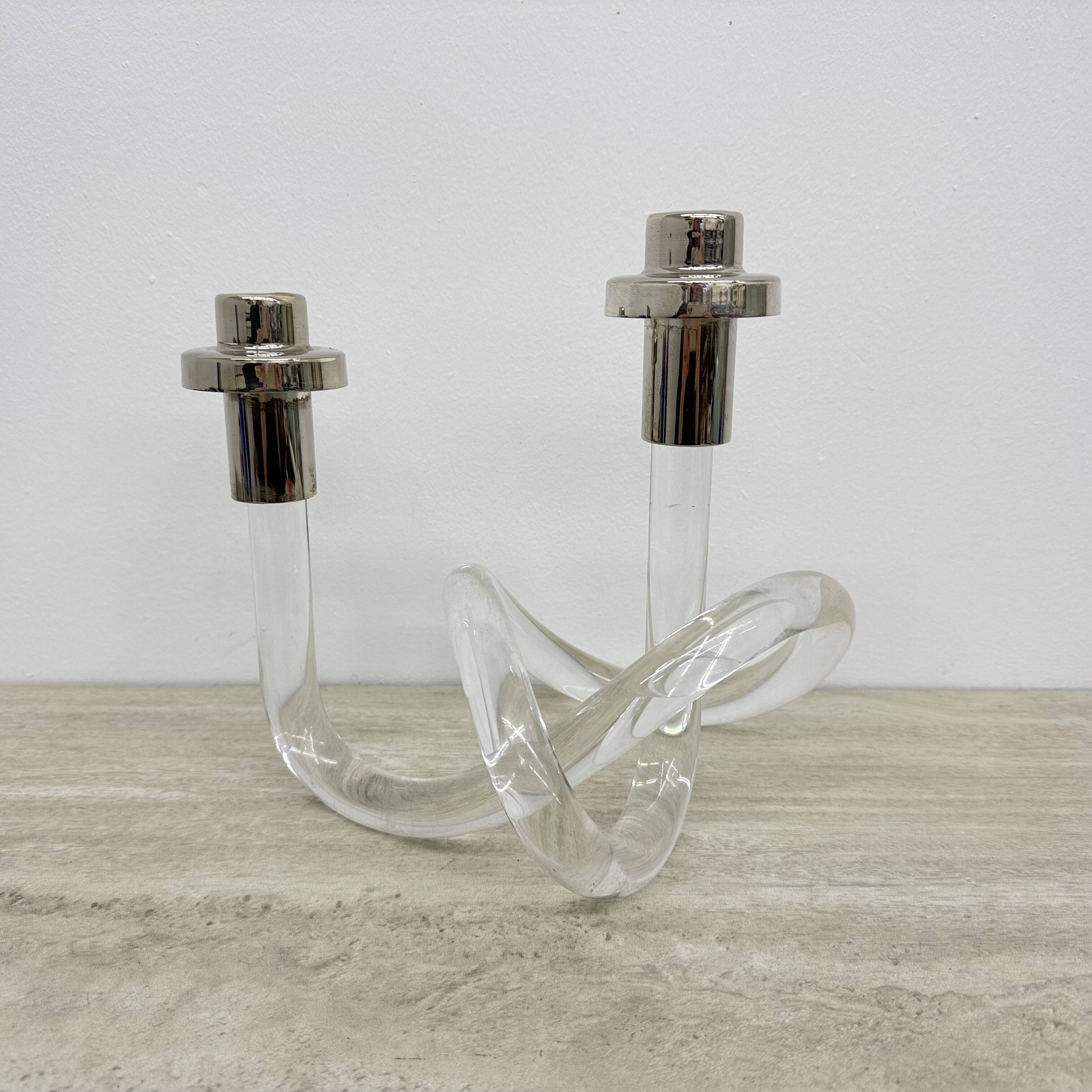 Dorothy Thorpe Pretzel mid-century lucite candle stick, 1940’s