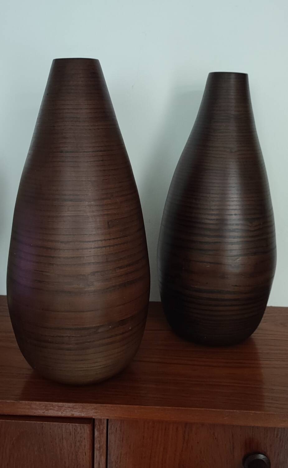 Pair of bamboo vases