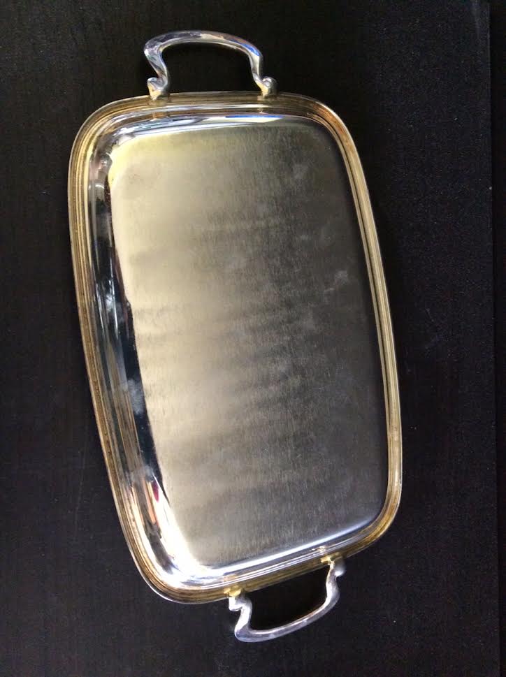 Top with 12 silver metal glasses