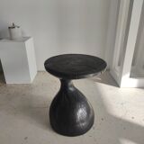 Sofa end in solid wood monoxyl organic shape black color