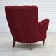 1960s, Danish armchair, original red furniture fabric.