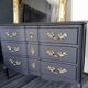 Black curved chest of drawers Louis XV style