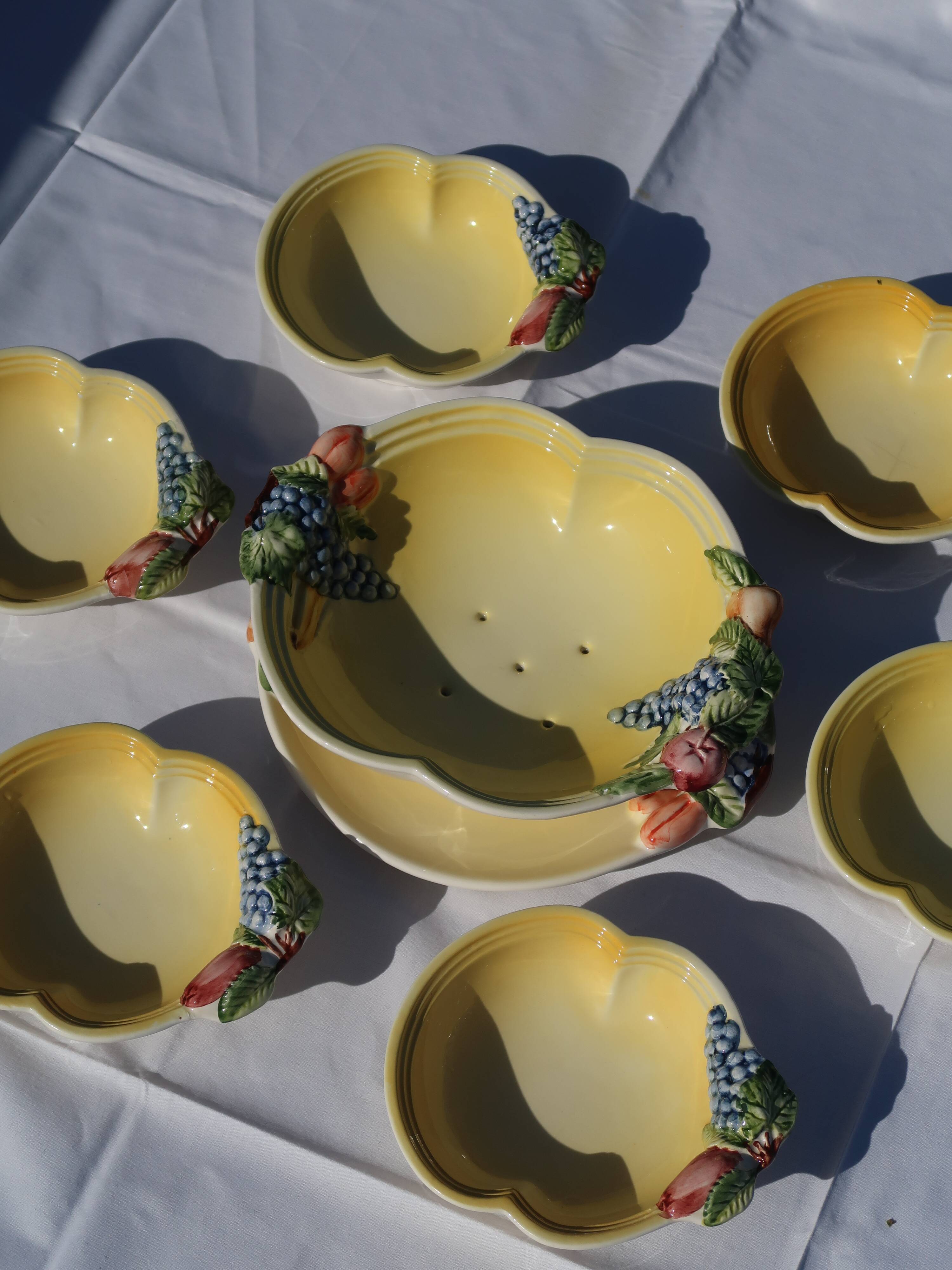 Vintage fruit dessert set