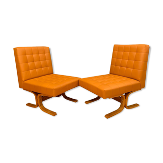 A pair of armchairs by ludvik volak, drevopodnik holesov, czechoslovakia, 1960s