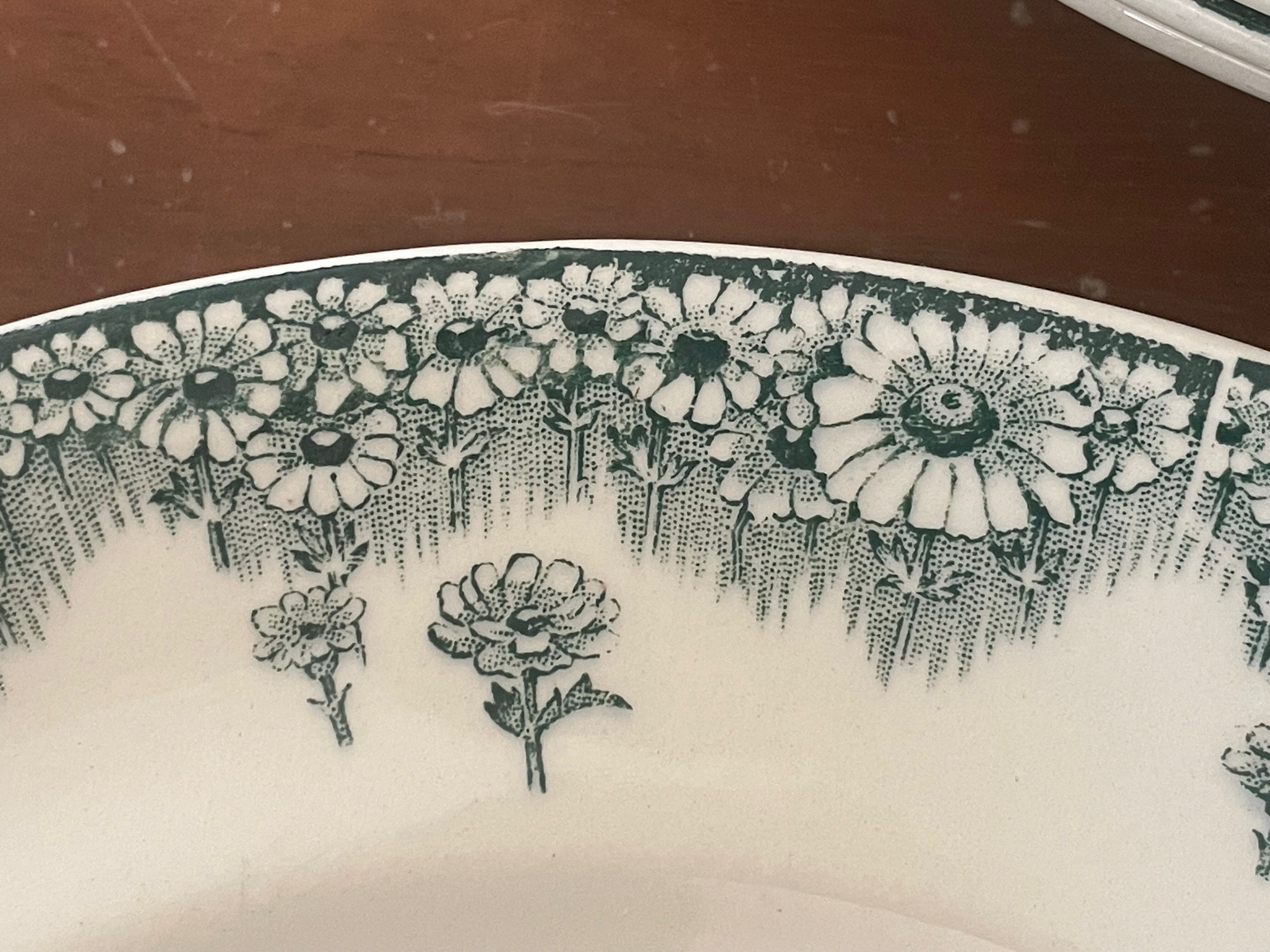 Set of 5 flat plates Terre de fer Longwy