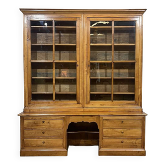 19th-century religious community library in cherry wood