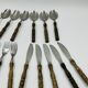 Vintage cutlery set 22 pieces wooden style handles