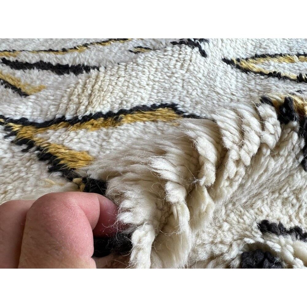 New Hand-Knotted Contemporary Moroccan Rug Made Of Natural Wool. Custom Options Available.