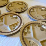 6 assiettes à compartiments Sarreguemines en grès