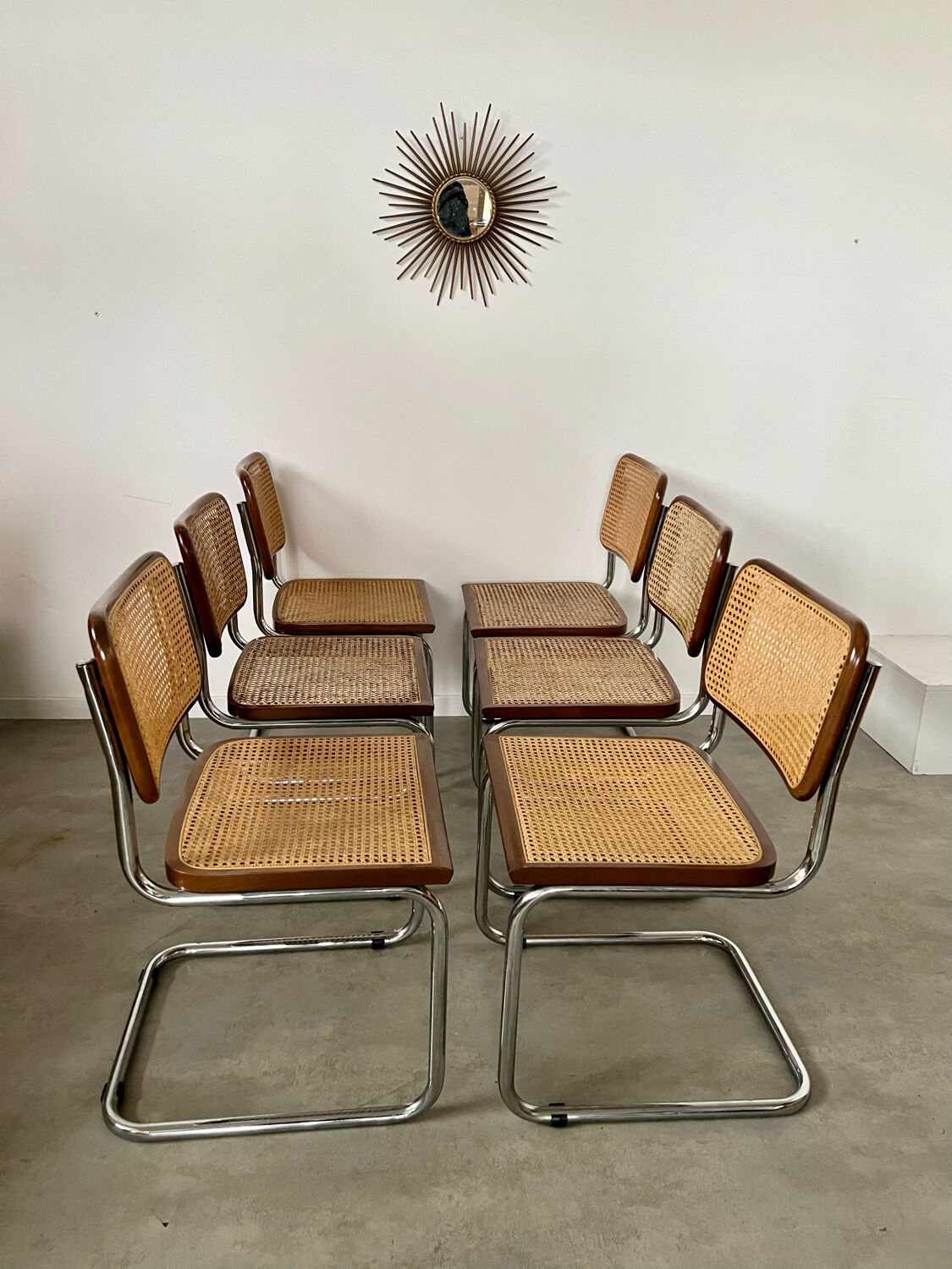 Lot de 6 chaises Cesca B32 Marcel Breuer, 1970