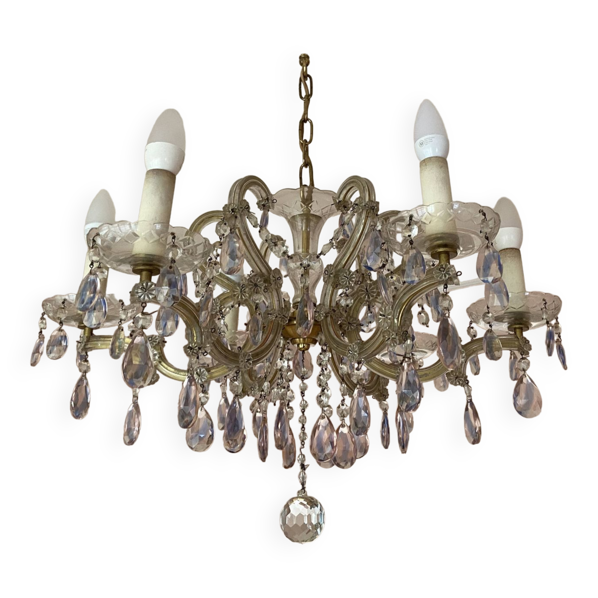 Venetian crystal chandelier Marie-Thérèse old rococo vintage French chandelier Louis XV 1970-80s
