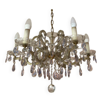 Venetian crystal chandelier Marie-Thérèse old rococo vintage French chandelier Louis XV 1970-80s