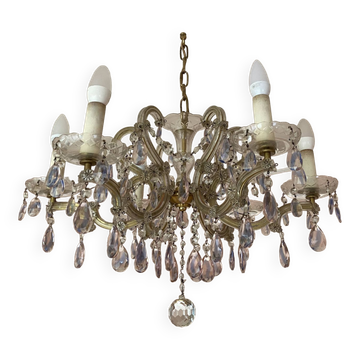 Lustre cristal vénitien Marie-Thérèse ancien rococo vintage French chandelier Louis XV 1970-80s