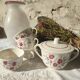 Ensemble 4 tasses et un sucrier Badonviller Floral