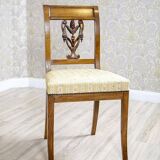 Set of 2 Ash Chairs in White Upholstery, 1950s