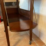 Tea table serving oval maid in mahogany brass marquetry