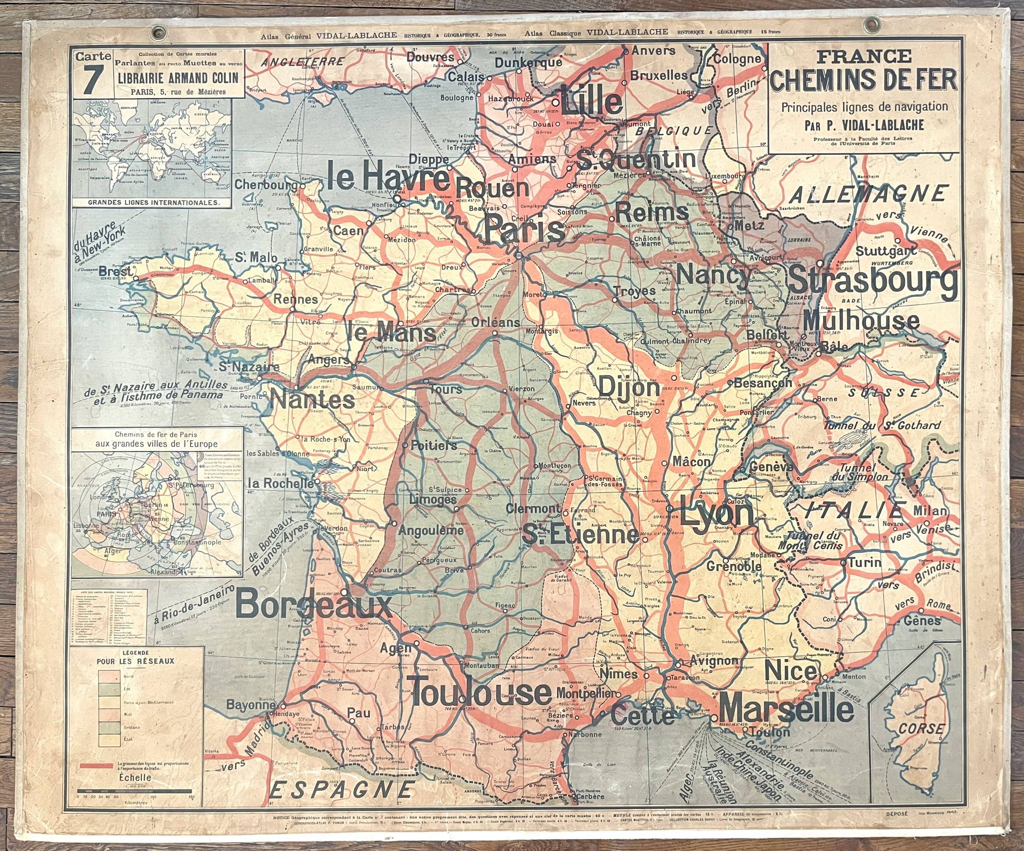 Old Vidal-Lablache map 7, Mézières, T41, 1900 - France Trains