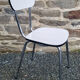 Set in white formica, table and 4 chairs, vintage, 70s