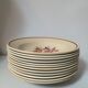 Lot de 12 assiettes creuses vintage motif bordeaux caramel