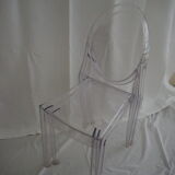 Pair of stackable chairs Victoria Ghost by Philippe Starck, Kartell