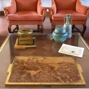 Mid-century Vienna straw picture frame, Italy 1970s