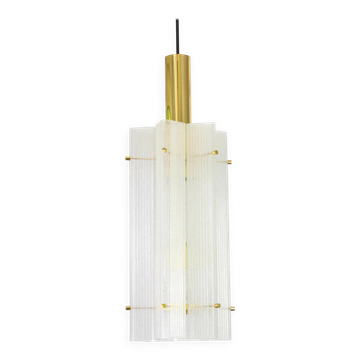 Suspension en verre de glace Murano par Limburg, Allemagne, années 1970