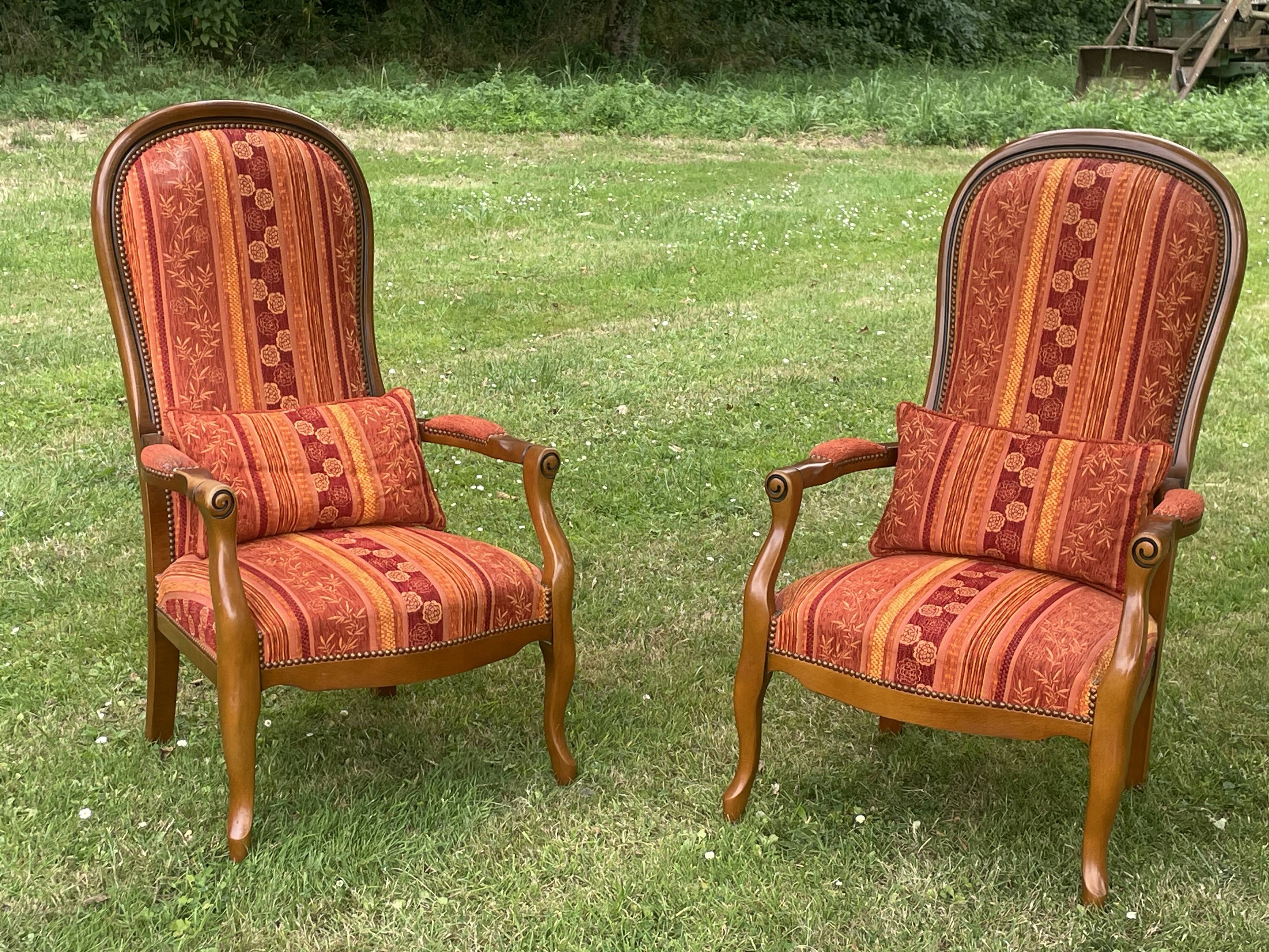 Pair of Voltaire armchairs