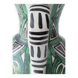 Spanish ceramic pitcher from the mid-century Mudéjar style in green and black, Punter.