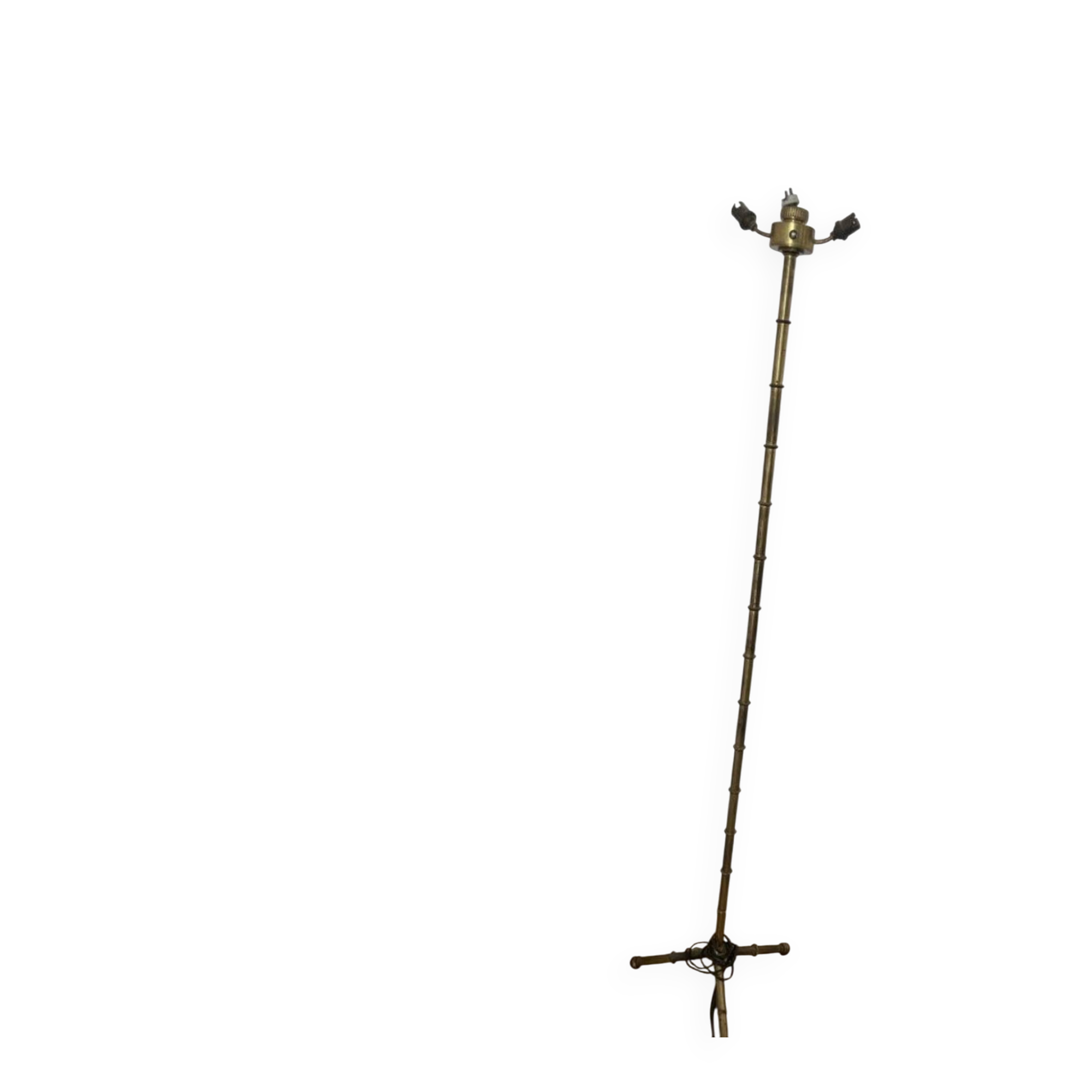 Bronze bamboo floor lamp, 19th century.