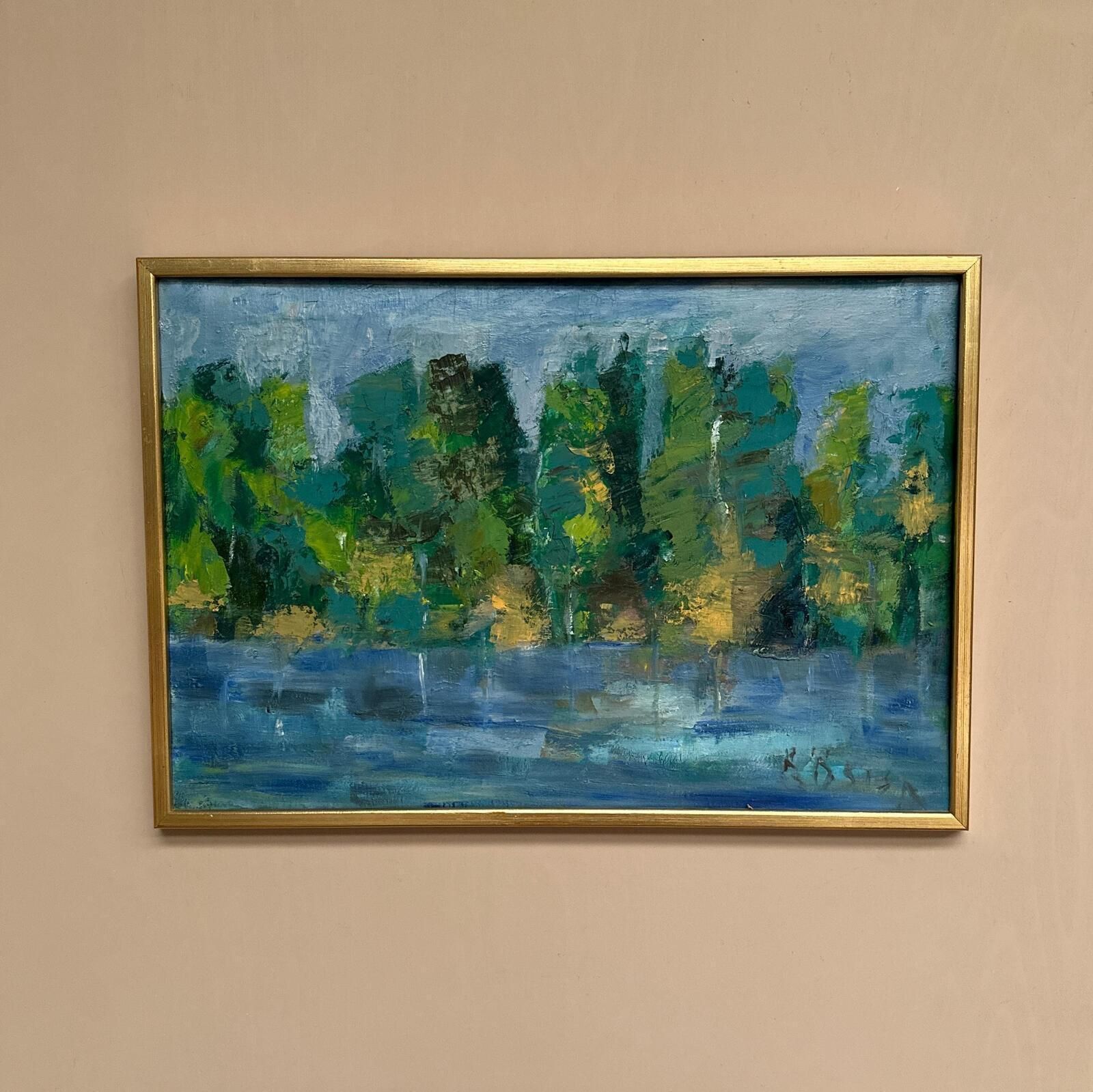 Original Oil On Canvas – “Landscape” By K. Osian – Signed – Vintage
