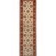 Tapis de couloir/d'escalier en laine crème et rouge fait main, motif floral, idéal pour les entrées et les escaliers.