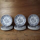 6 Flat plates stamped Lunéville KG Tradition special grand feu