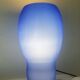 Lampe champignon en pâte de verre bleu et blanc