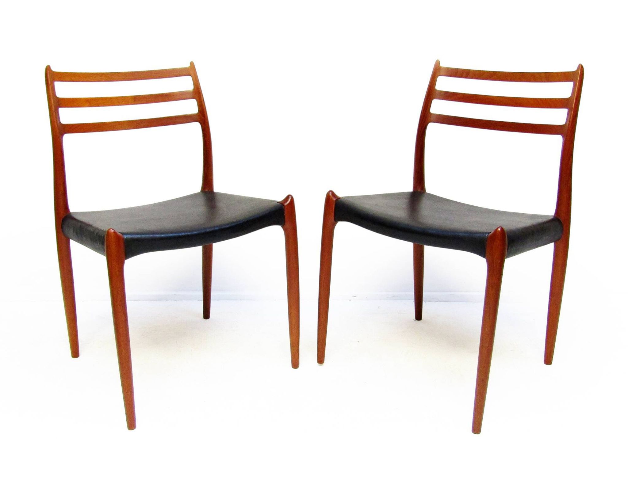 Set of Four 1950s Danish Model 62 and Model 78 Dining Chairs by Niels Molle