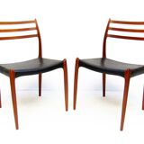 Set of Four 1950s Danish Model 62 and Model 78 Dining Chairs by Niels Molle