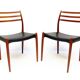 Ensemble de quatre chaises de salle à manger danoises des années 1950, modèles 62 et 78, par Niels Molle