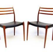 Set of Four 1950s Danish Model 62 and Model 78 Dining Chairs by Niels Molle