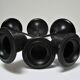Trois bougeoirs métal laqué noir scandinaves