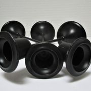 Trois bougeoirs métal laqué noir scandinaves