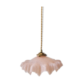 Suspension en verre de Clichy rose
