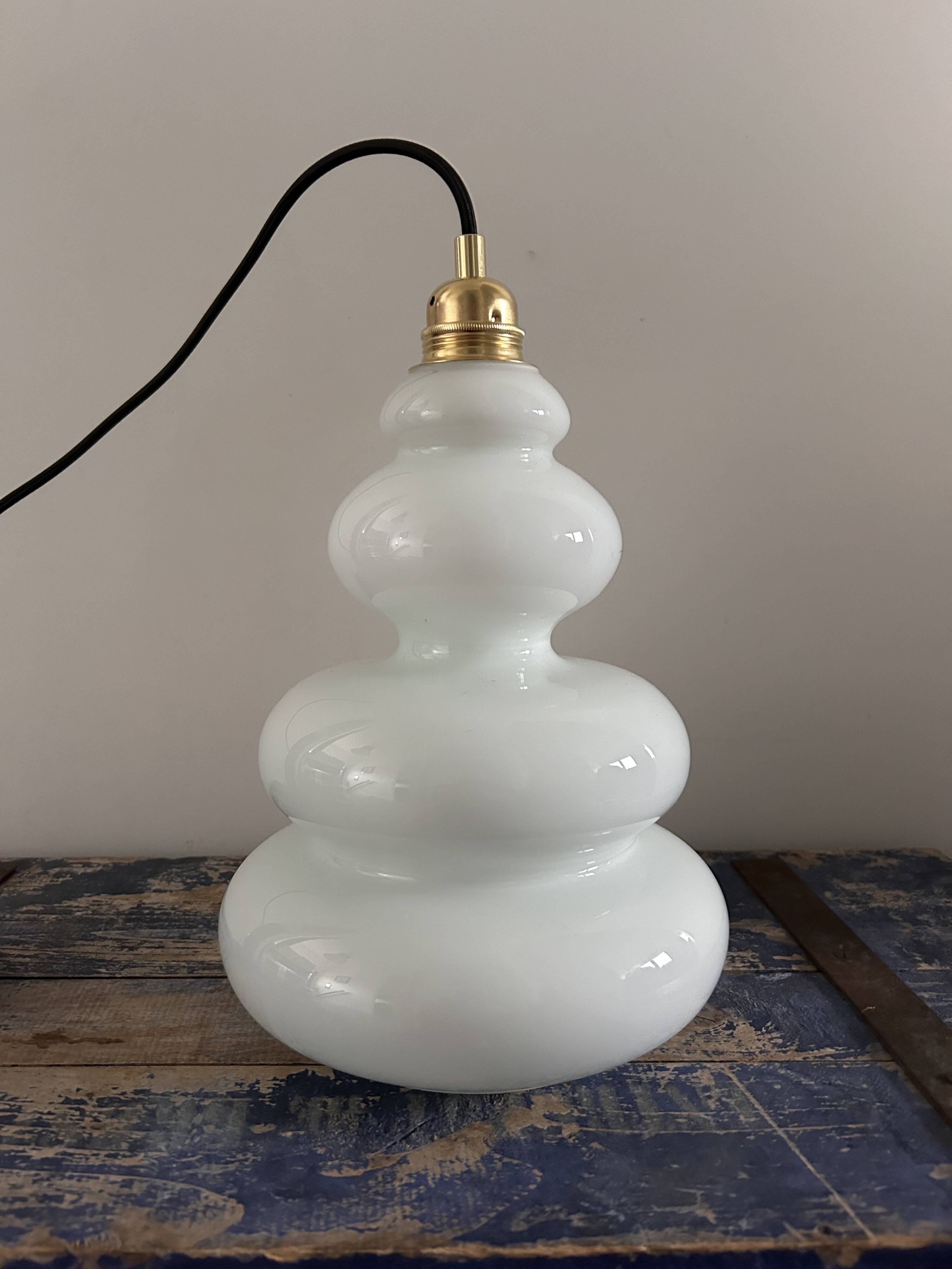Seventies opaline pendant light