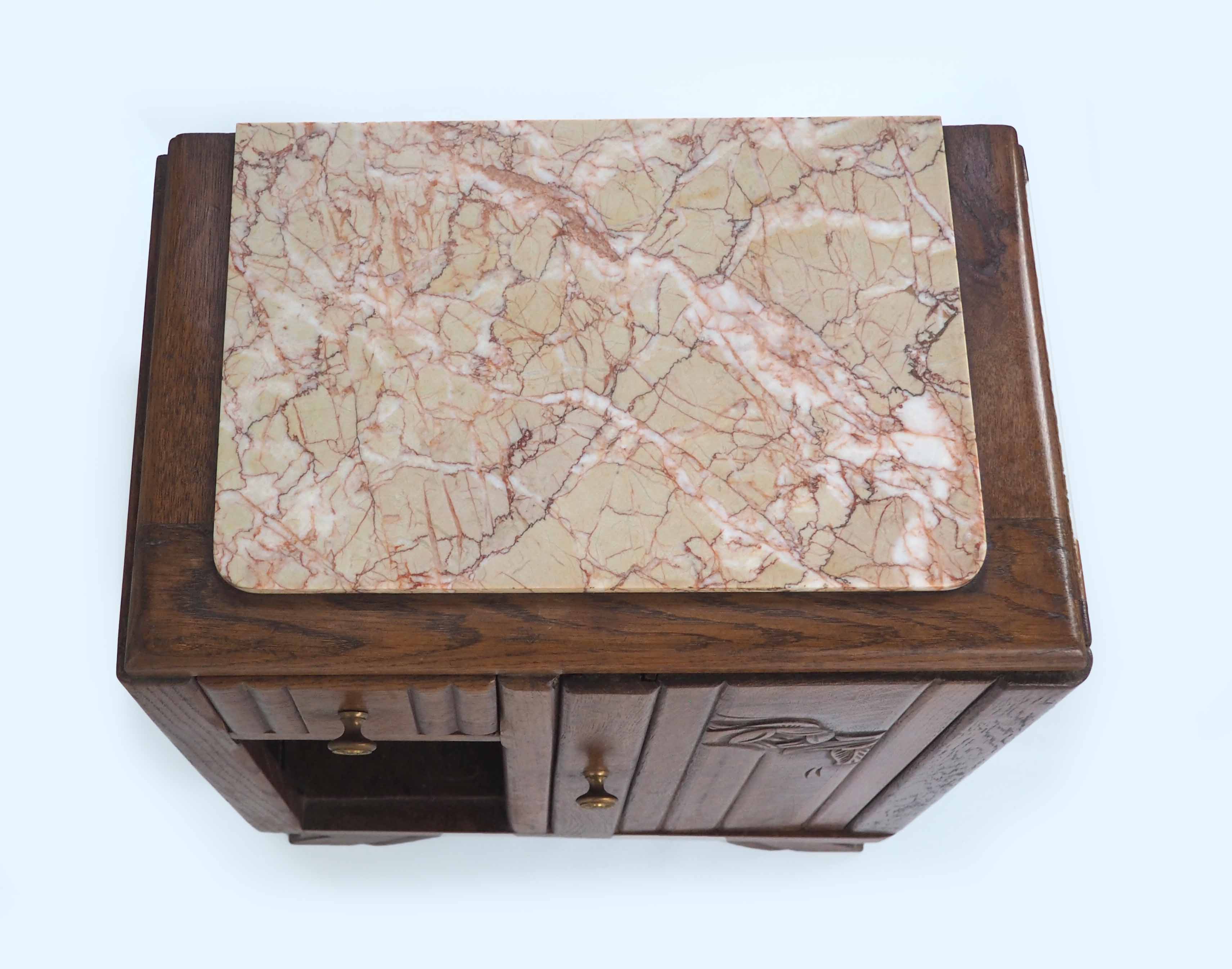 Bedside art deco pink marble