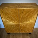 Straw marquetry cabinet