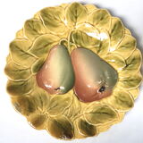 4 dessert plates sarreguemines france slip vintage antique majolica