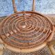Table basse ronde en rotin vintage