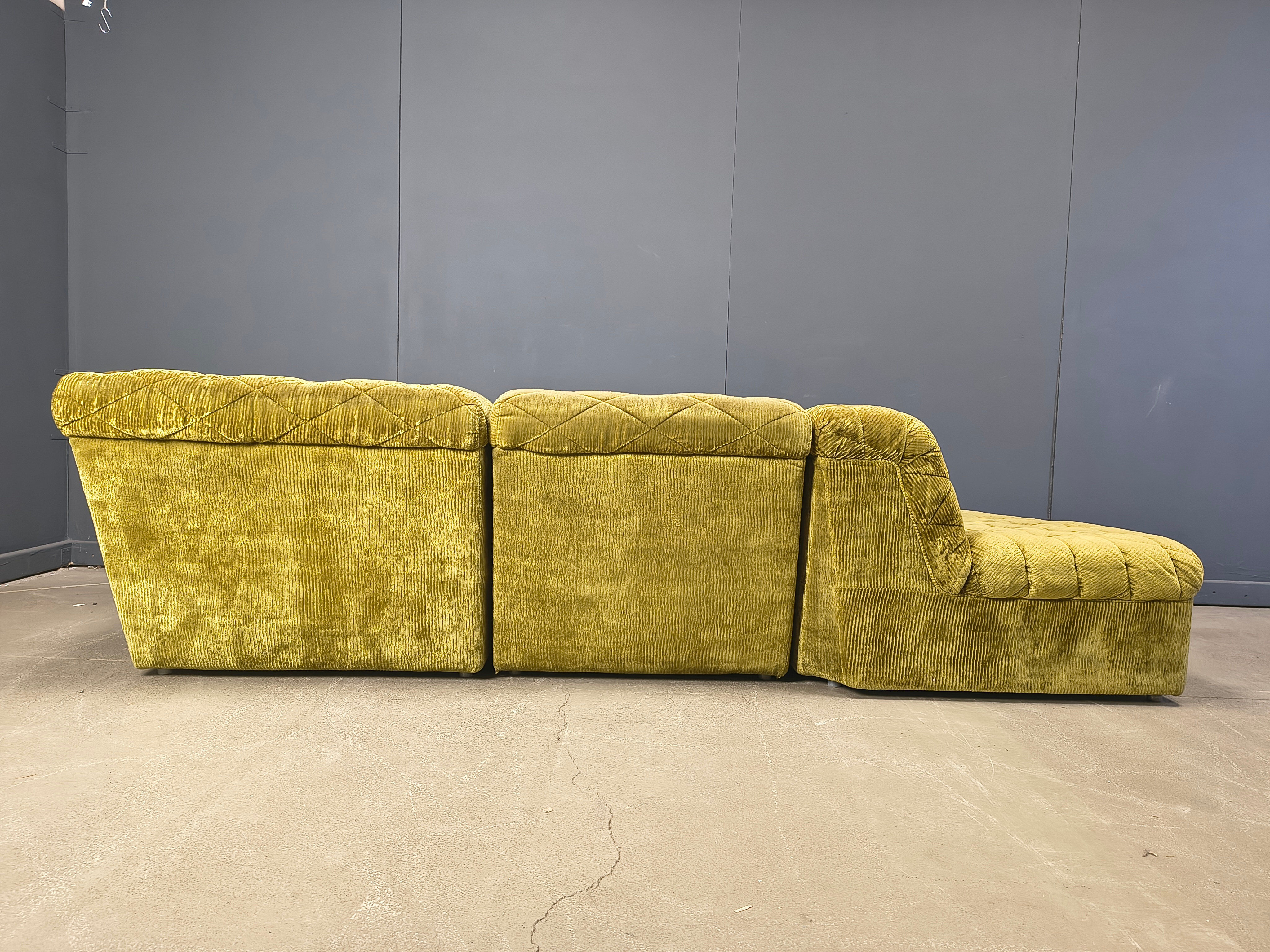 Vintage velvet modular sofa by Laauser, 1970s