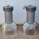 Pair of vintage industrial style pendant lights