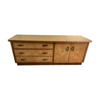 Cabinet low sideboard 1940-1960's in blond wood